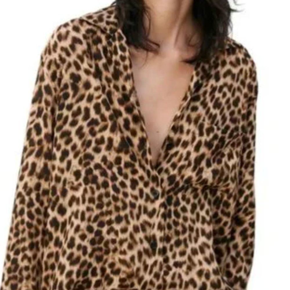Zara animal print leopard shrt